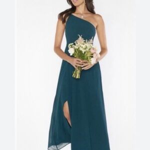 Show Me Your MuMu Teal One Shoulder Dress